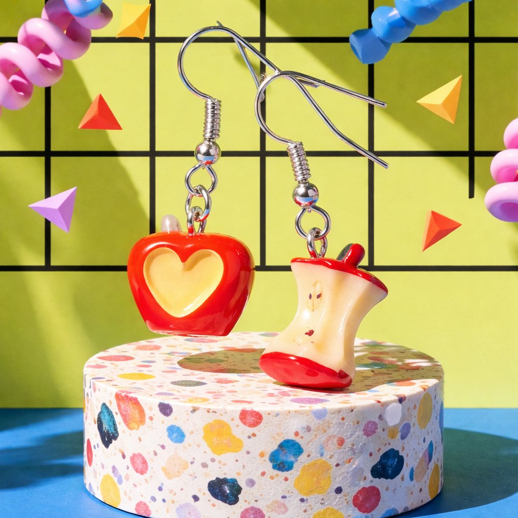 Cute apple and core
